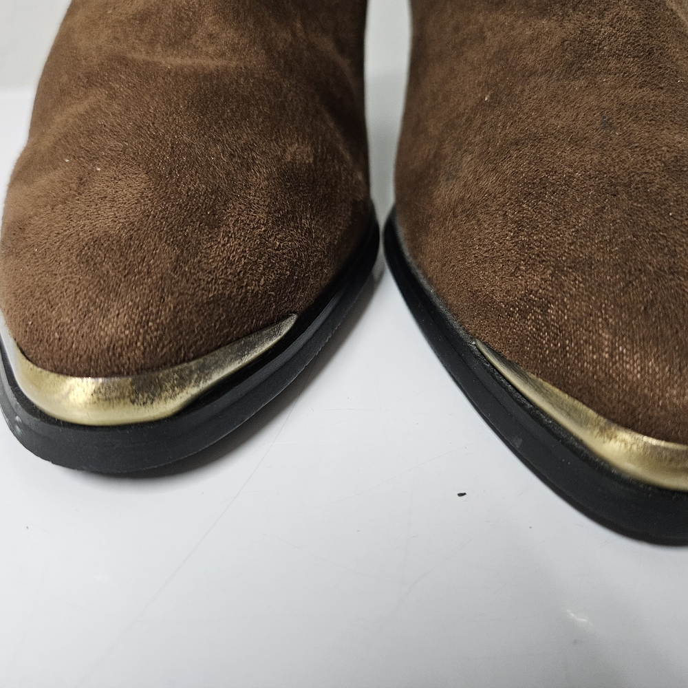 Brown Suede Cowboy Boots - Picture 3 of 7